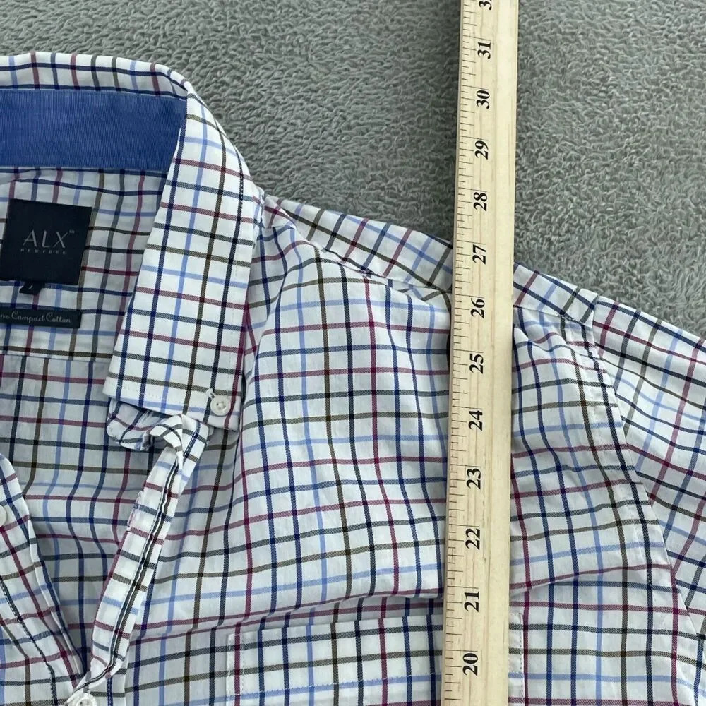 ALX New York Mens Long Sleeve Checkered Button-Down Shirt L 0764 - Picture 5 of 8